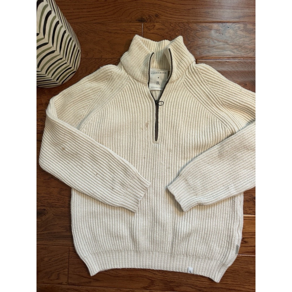 Peregrine x Bergdorf Goodman 100% Wool Half Zip Sweater Medium England As Is